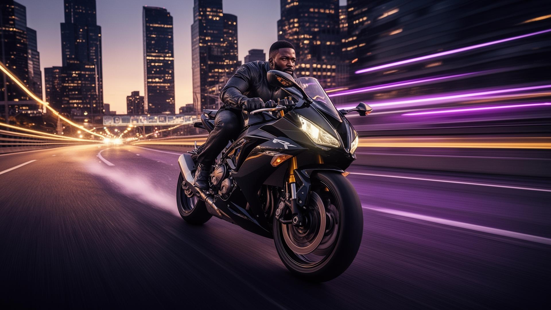 Rider on the open road